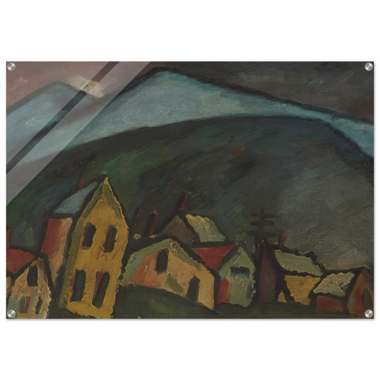 BERGLANDSCHAFT MIT H USERN 1912 - Alexej von Jawlensky Acrylic Print - 70x100 cm / 28x40″ inches