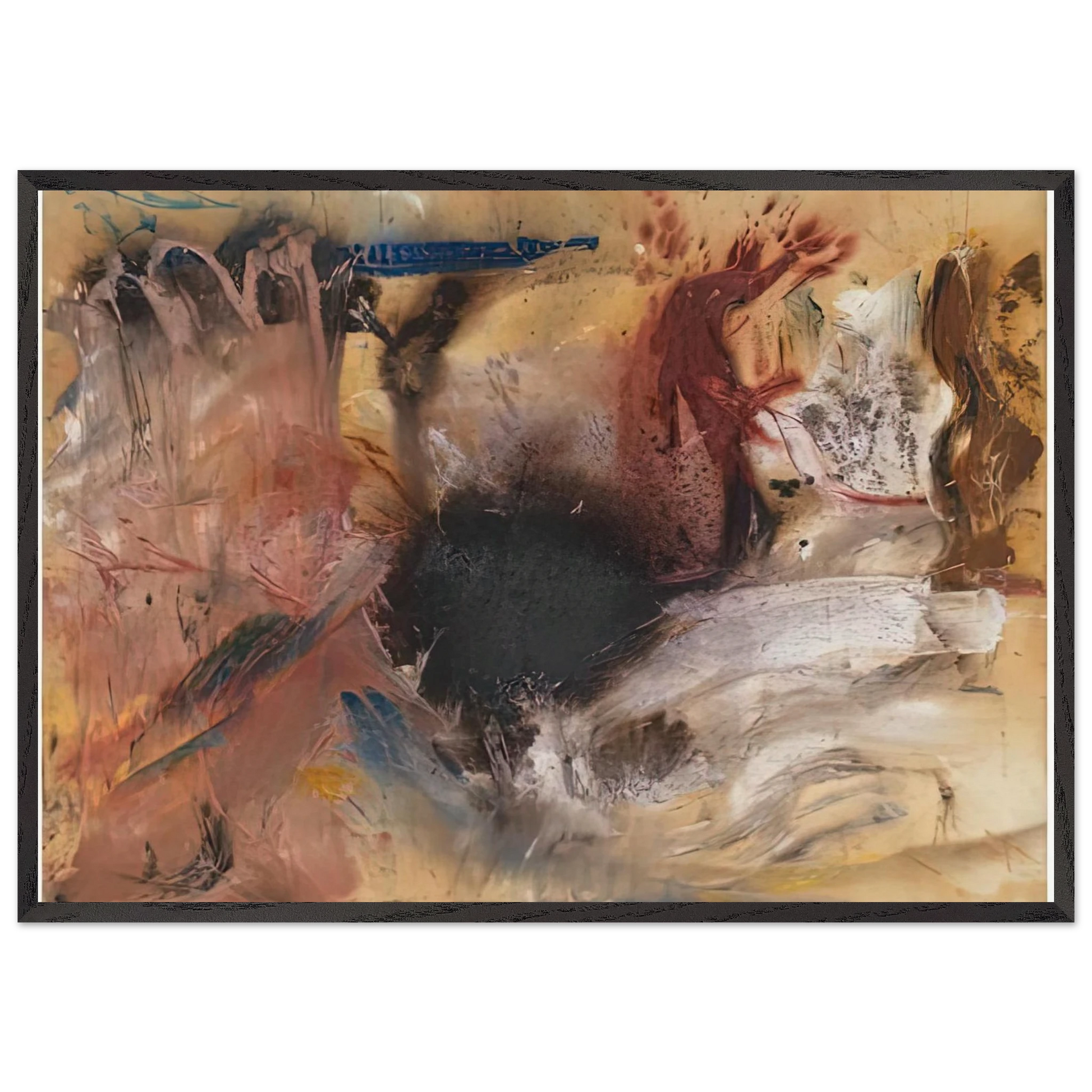 Sun Spot 1954- - Helen Frankenthaler 70x100 cm / 28x40 inches Framed Art Print – Black Wooden Frame