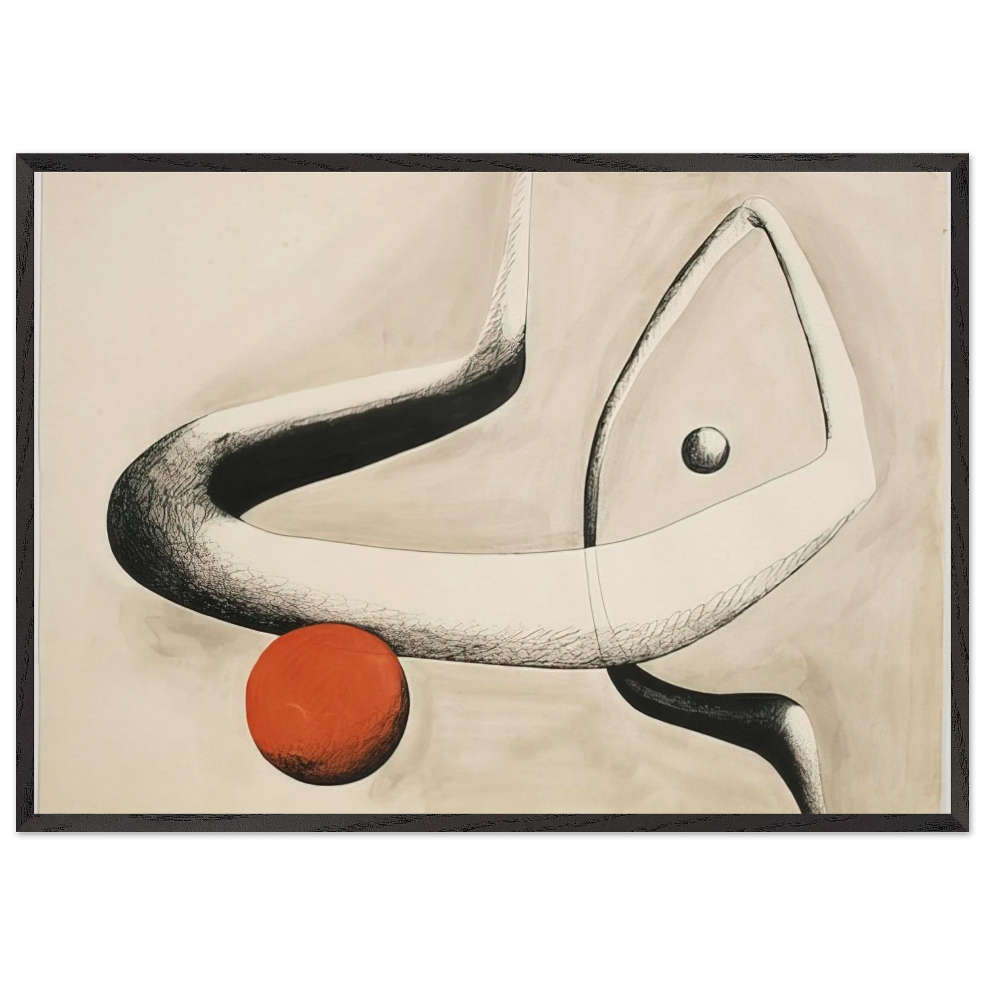 UNTITLED 1932 0 - Alexander Calder Framed Art Print – Black Wooden Frame - Default Title - -Framed Art Print