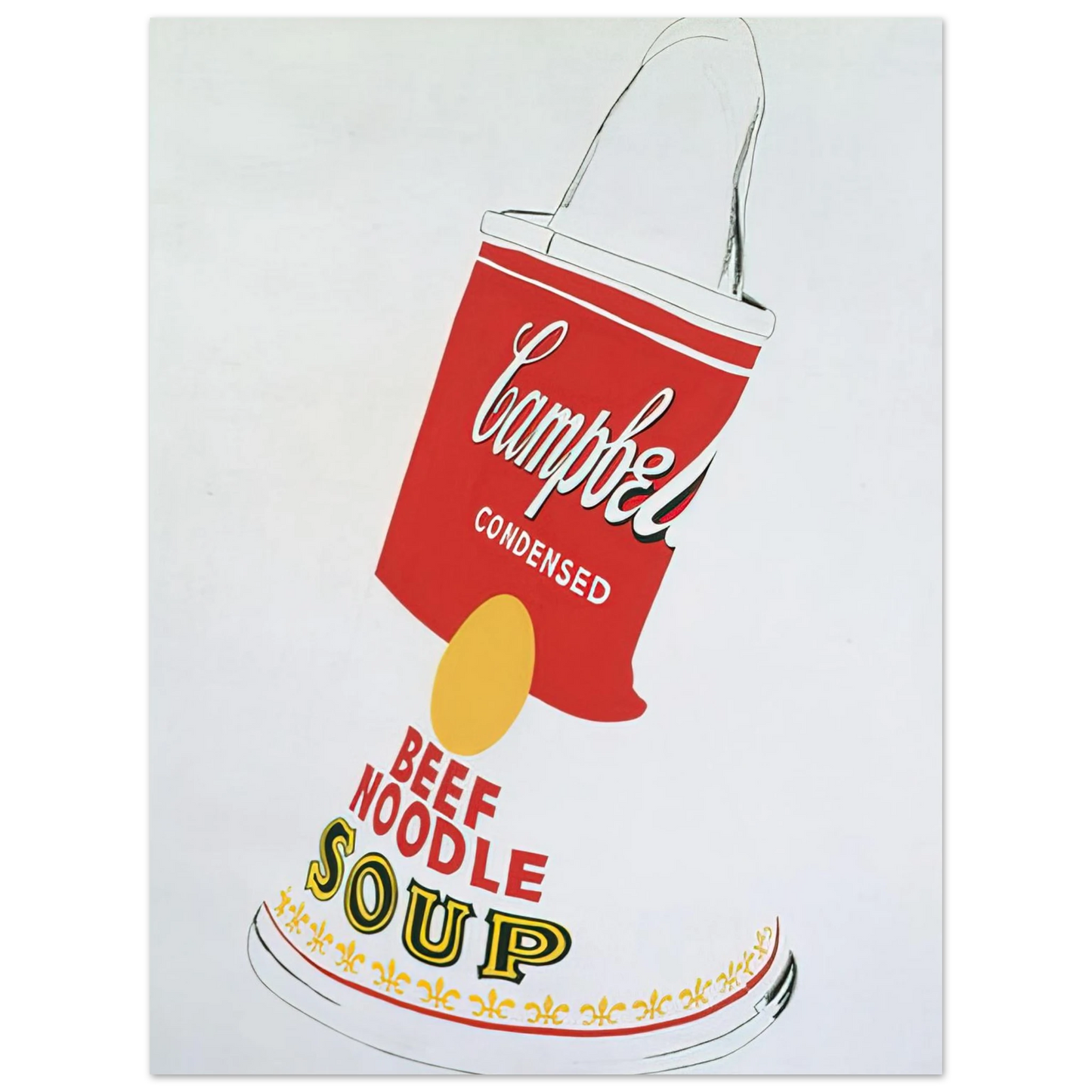 Andy Warhol - Crushed Campbell's Soup Can  Beef Noodle  Fine Art Poster - 13x18 cm / 5x7 inches