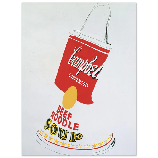 Andy Warhol - Crushed Campbell's Soup Can  Beef Noodle  Fine Art Poster - 13x18 cm / 5x7 inches
