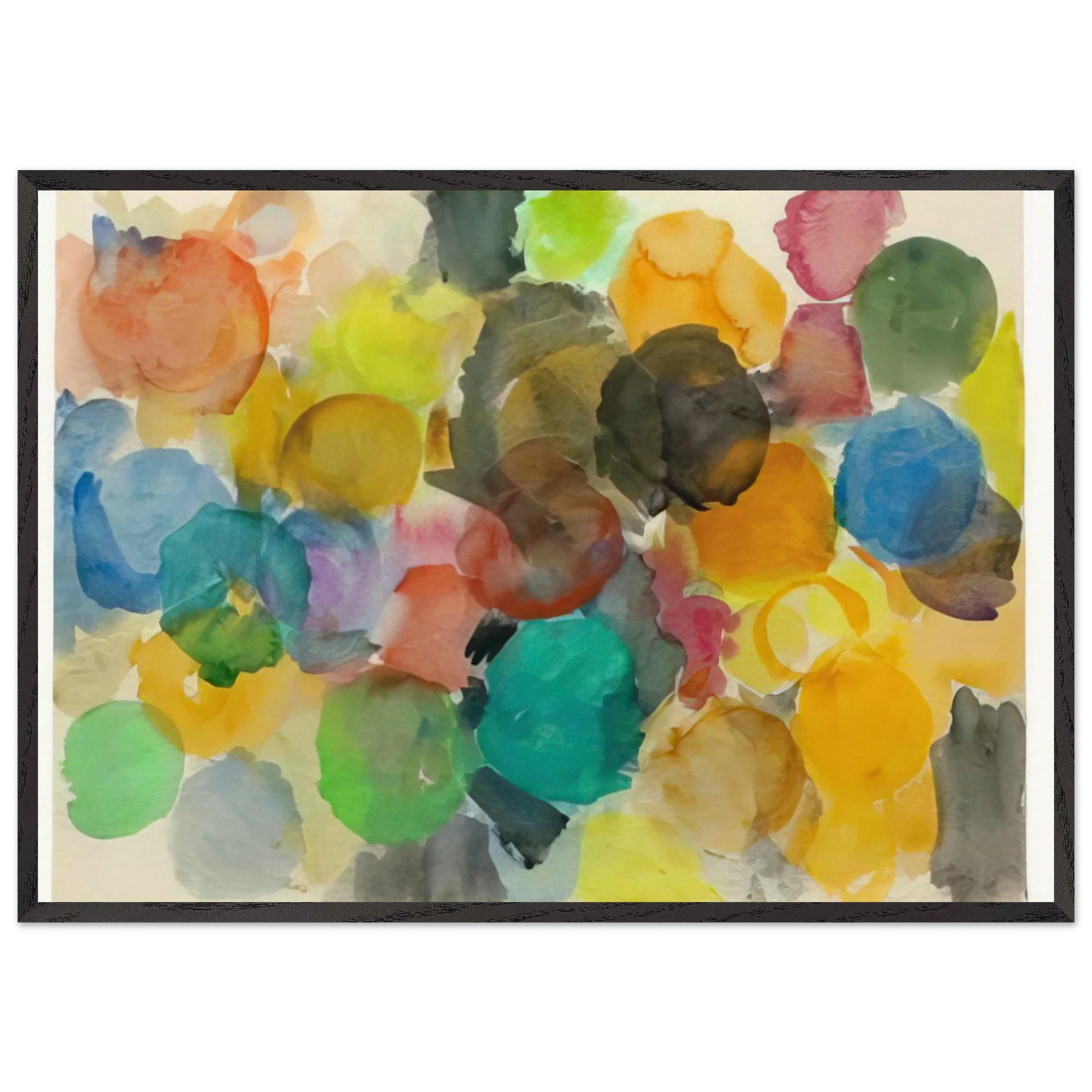 Untitled - 1961 N13 - Ernst Wilhelm Nay Framed Art Print – Black Wooden Frame - Default Title - -Framed Art Print