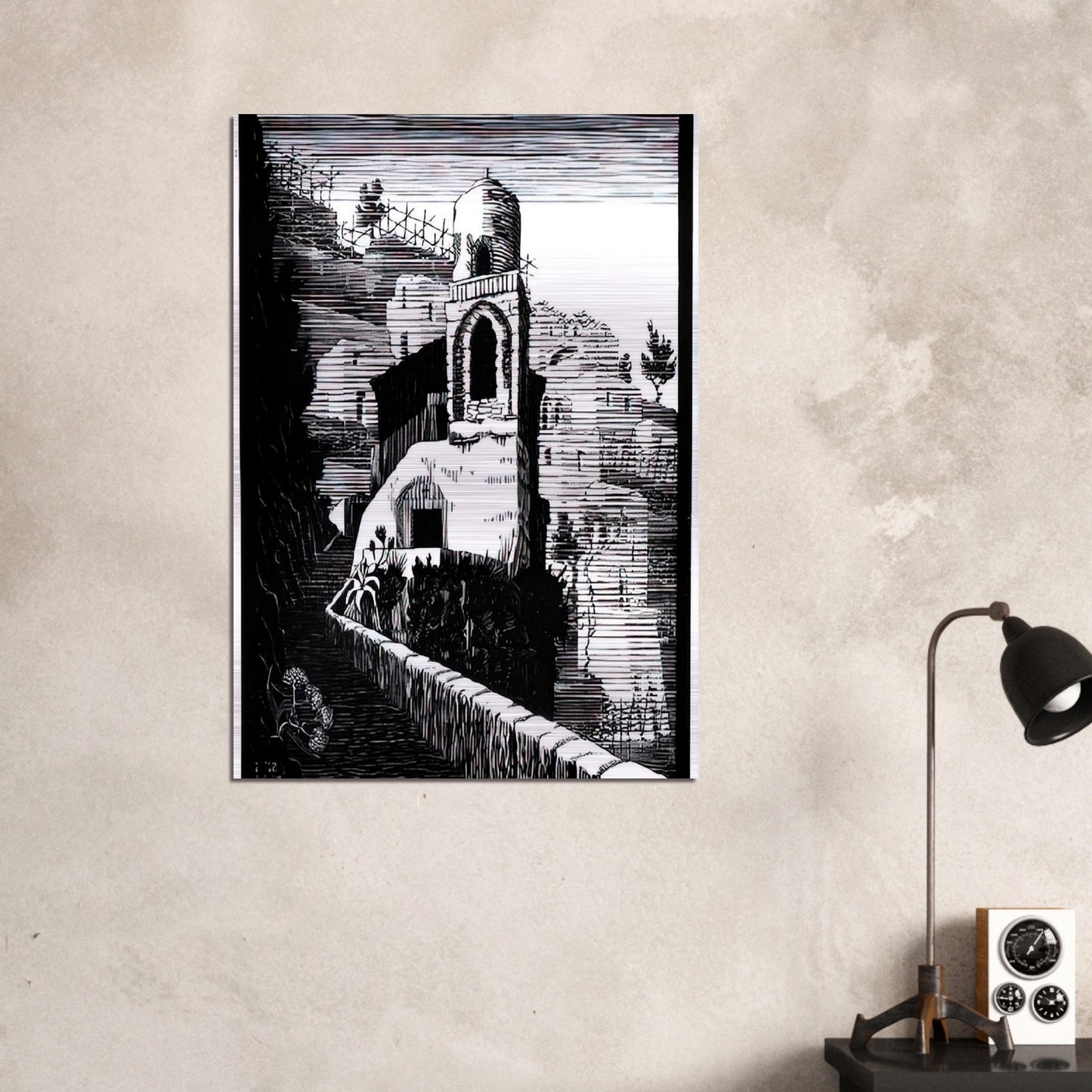 SAN GIOVANNI RAVELLO FEBRUARY 1932 1932 - MC Escher Brushed Aluminum Print - 70x100 cm / 28x40 inches | MC Escher Aluminum Print | MC Escher Prints