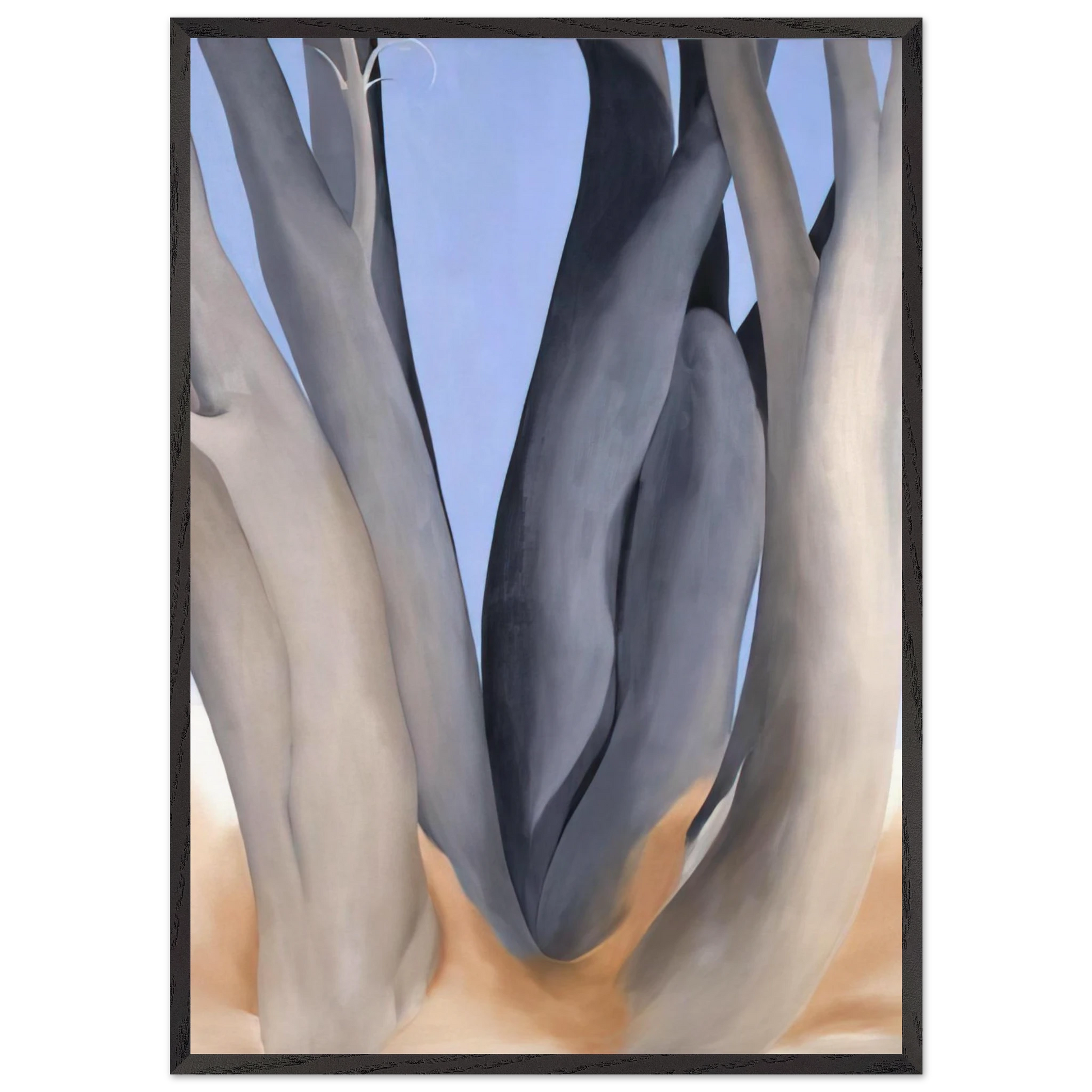 Dark Tree Trunks - Georgia OKeeffe 70x100 cm / 28x40 inches Framed Art Print – Black Wooden Frame