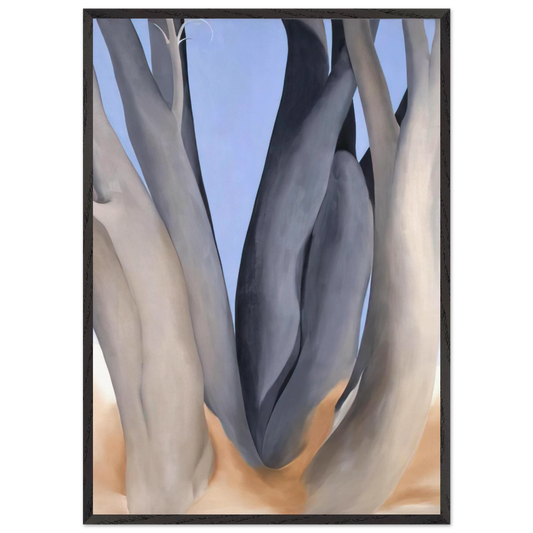 Dark Tree Trunks - Georgia OKeeffe 70x100 cm / 28x40 inches Framed Art Print – Black Wooden Frame