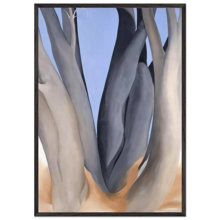 Dark Tree Trunks - Georgia OKeeffe 70x100 cm / 28x40 inches Framed Art Print – Black Wooden Frame
