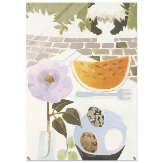 A Slice of Melon - 1990 - Mary Fedden Acrylic Print - 70x100 cm / 28x40″ inches | Mary Fedden Wall Art | Mary Fedden Prints