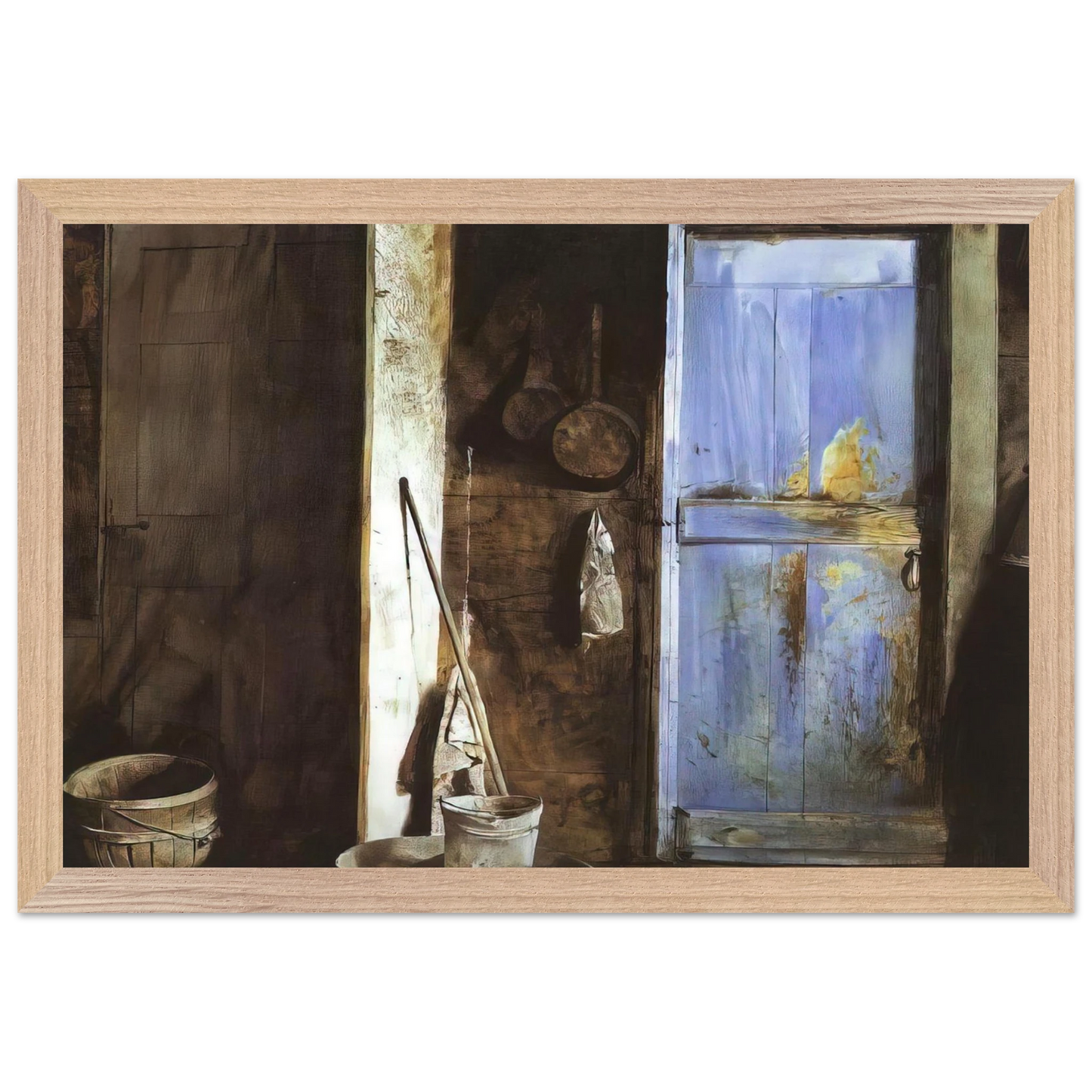 Andrew Wyeth - ALVARO CHRISTINA Wall Art - 30x40 cm / 12x16 inches - Premium Wooden Framed Poster With Fine Art Paper - White frame