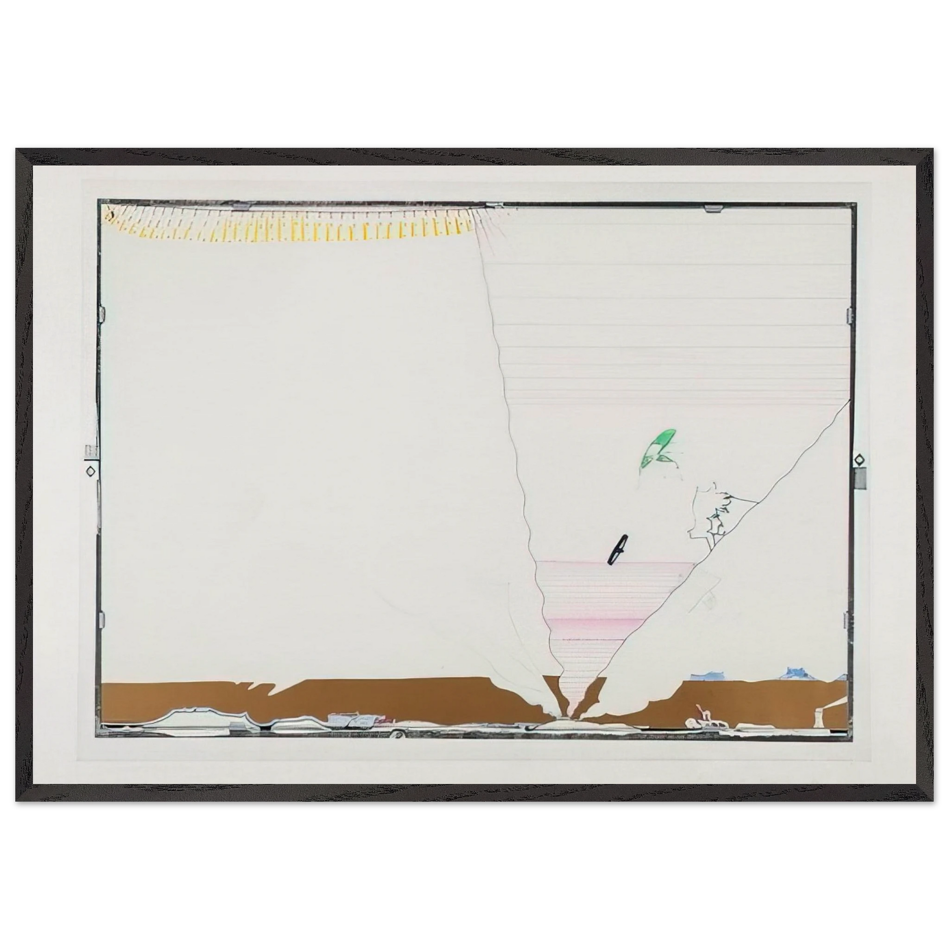 Sea Behind Battle of Iceland Glass - 1970 - Dieter Roth Framed Art Print – Black Wooden Frame - Default Title - -Framed Art Print