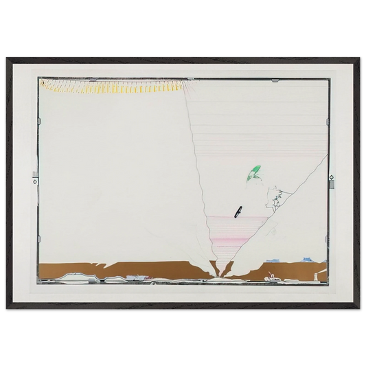 Sea Behind Battle of Iceland Glass - 1970 - Dieter Roth Framed Art Print – Black Wooden Frame - Default Title - -Framed Art Print