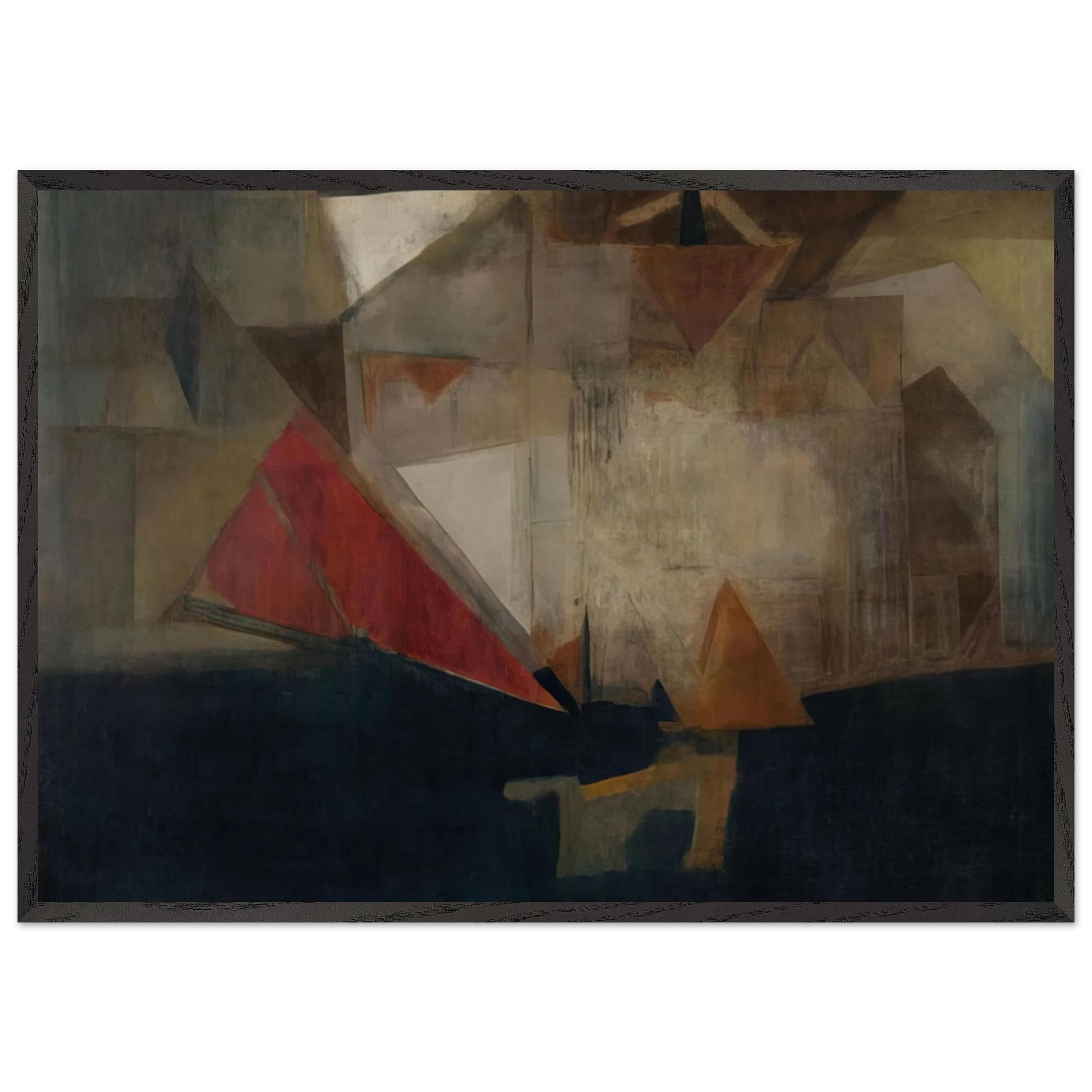 Untitled - 1963 N13 - Nasreen Mohamedi Framed Art Print – Black Wooden Frame - Default Title - -Framed Art Print