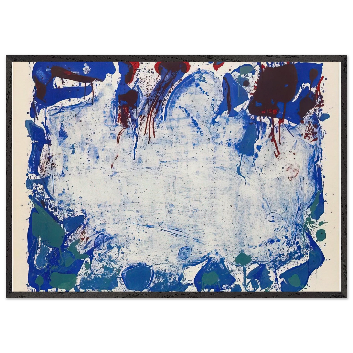 Happy Death Stone - Sam Francis 70x100 cm / 28x40 inches Framed Art Print – Black Wooden Frame