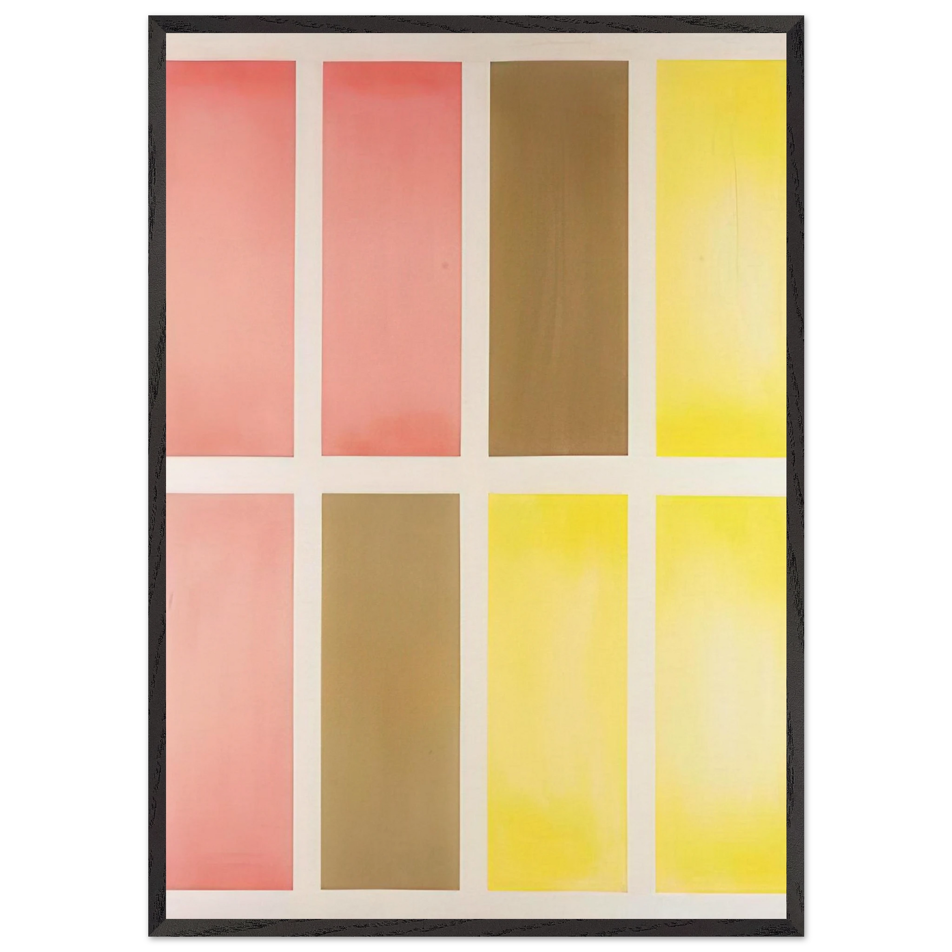 Untitled Red Brown and Yellow - Abstract Expressionism - Mark Lancaster Framed Art Print – Black Wooden Frame - Default Title - -Framed Art Print