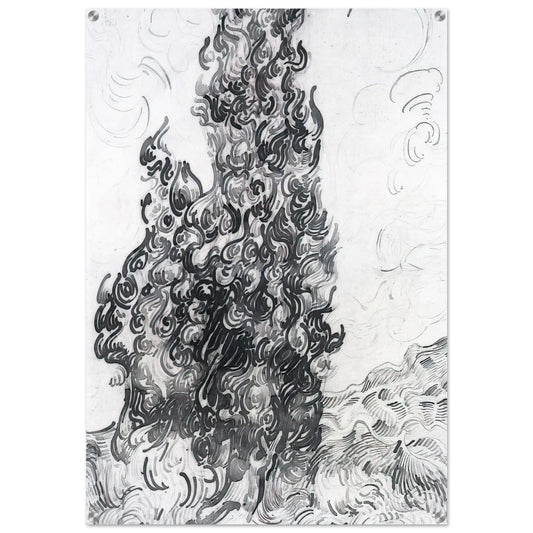 Cypresses - Vincent van Gogh Acrylic Print - 70x100 cm / 28x40″ inches