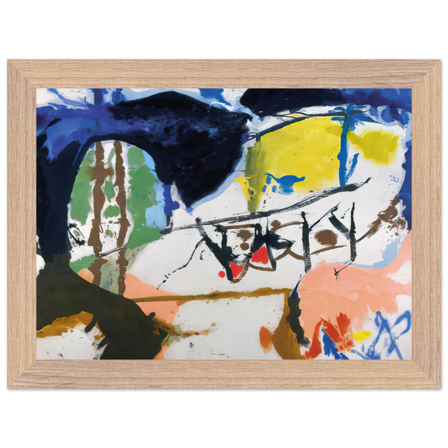 Helen Frankenthaler - Acres - 1959 Wall art - 50x70 cm / 20x28 inches - Premium Wooden Framed Poster With Fine Art Paper - Wood frame