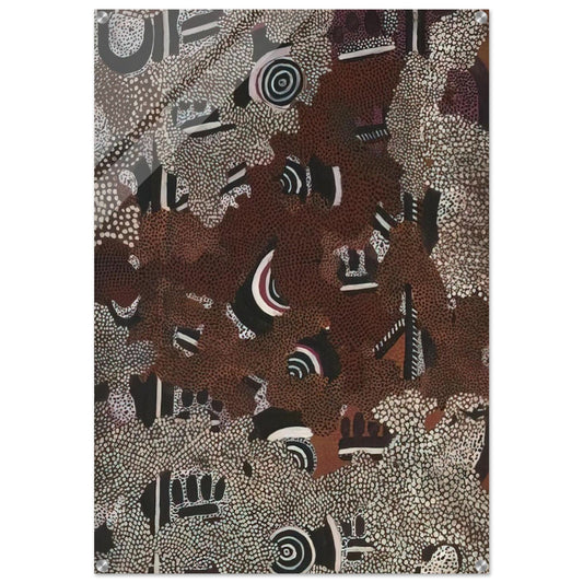 Bush Fire II - 1972 - Clifford Possum Tjapaltjarri Acrylic Print - 70x100 cm / 28x40″ inches | Clifford Possum Tjapaltjarri Wall Art | Clifford Possum Tjapaltjarri Prints
