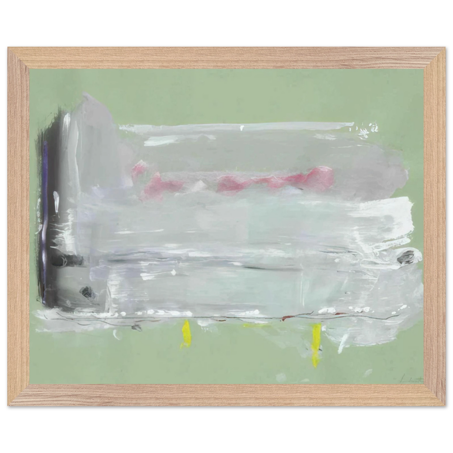 Helen Frankenthaler - Untitled - 1984 Wall art - 21x29.7 cm / 8x12" - Premium Wooden Framed Poster With Fine Art Paper - Wood frame