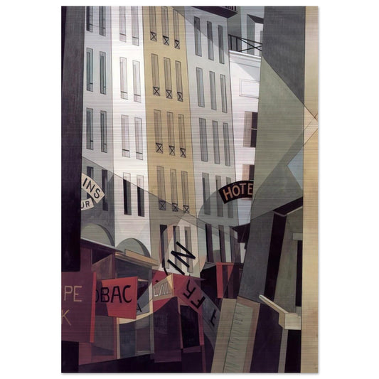 Rue du Singe Qui Pêche - 1921 - Charles Demuth Brushed Aluminum Print - 70x100 cm / 28x40 inches | Charles Demuth Aluminum Print | Charles Demuth Prints