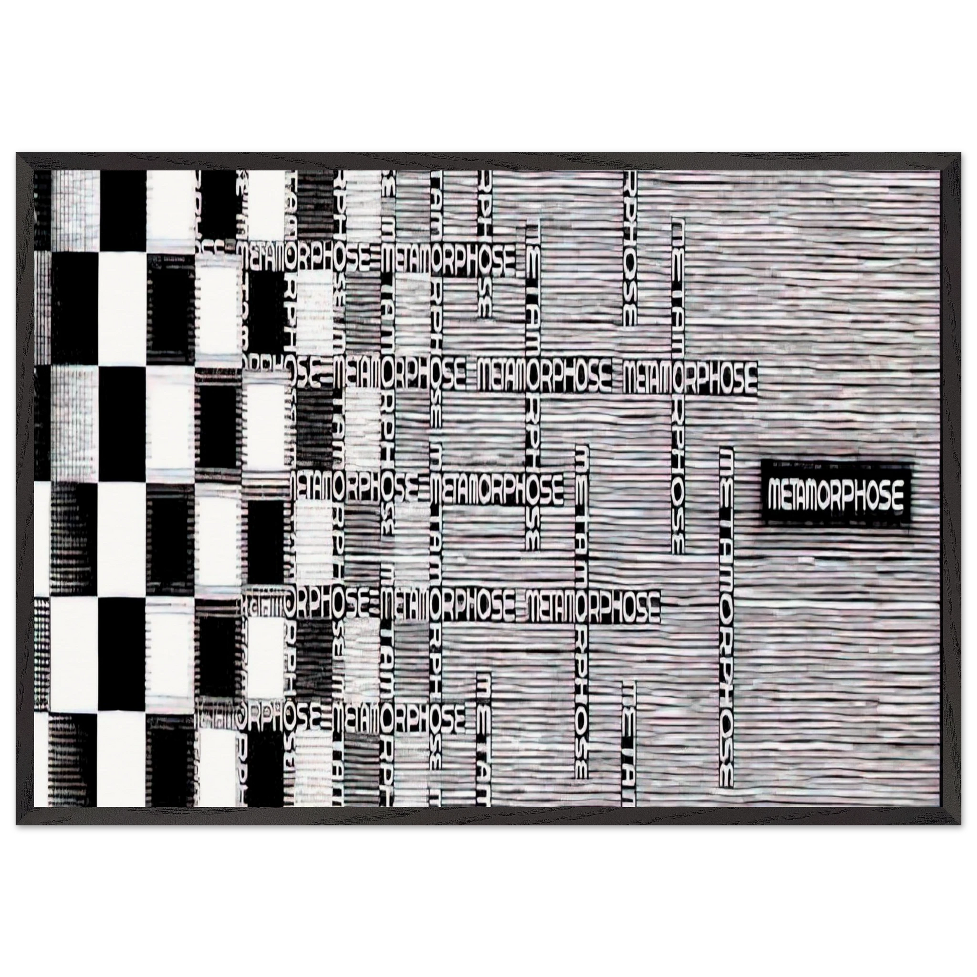 METAMORPHOSIS II EXCERPT 7 - MC Escher Framed Art Print – Black Wooden Frame - Default Title - -Framed Art Print