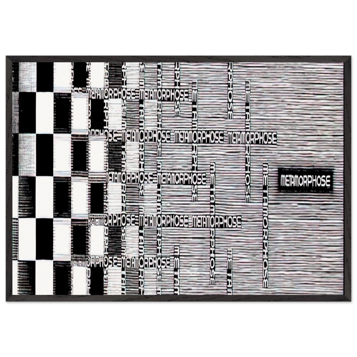 METAMORPHOSIS II EXCERPT 7 - MC Escher 70x100 cm / 28x40 inches Framed Art Print – Black Wooden Frame | Maurits Cornelis Escher Prints