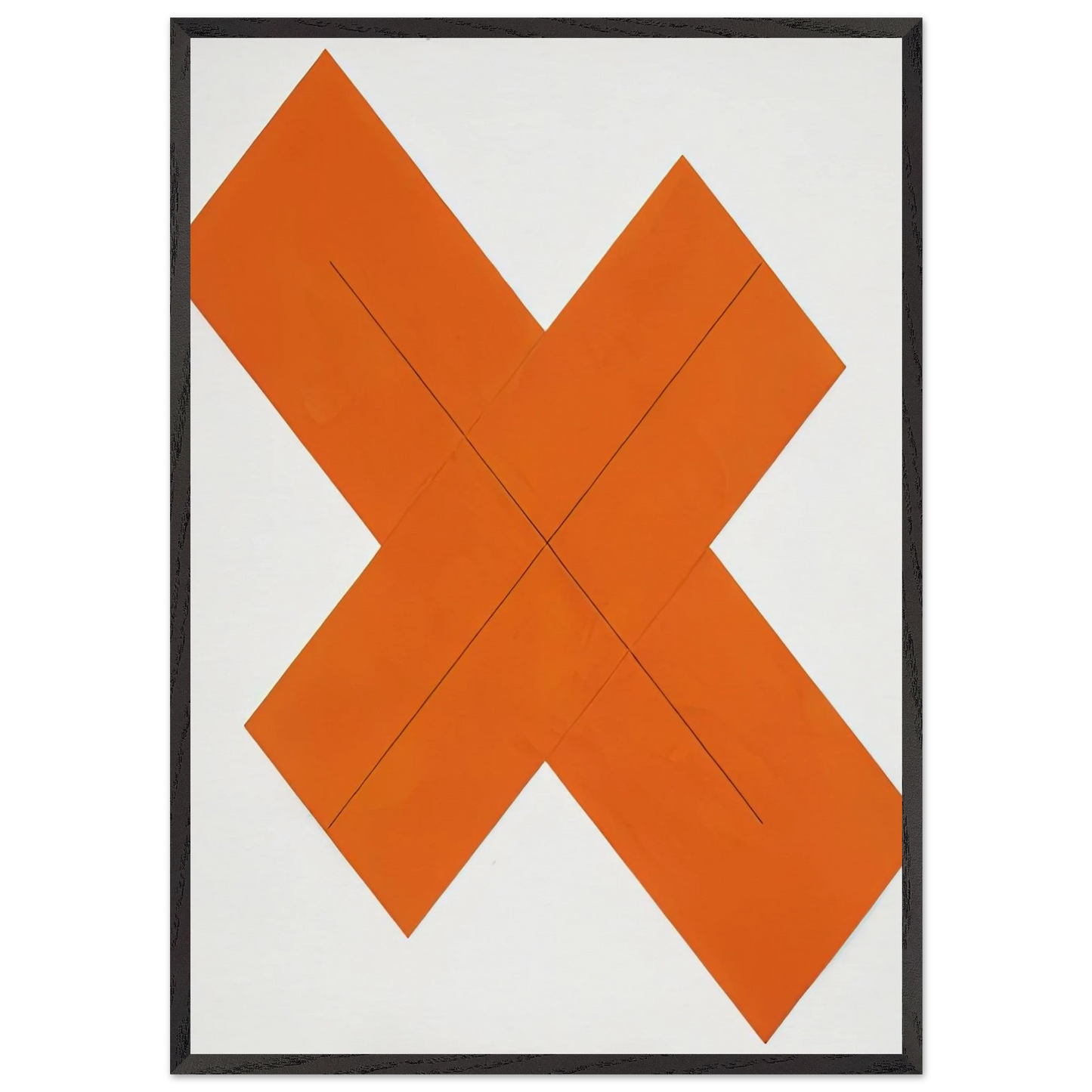 X WITHIN X ORANGE 1981 - Robert Mangold Framed Art Print – Black Wooden Frame - Default Title - -Framed Art Print