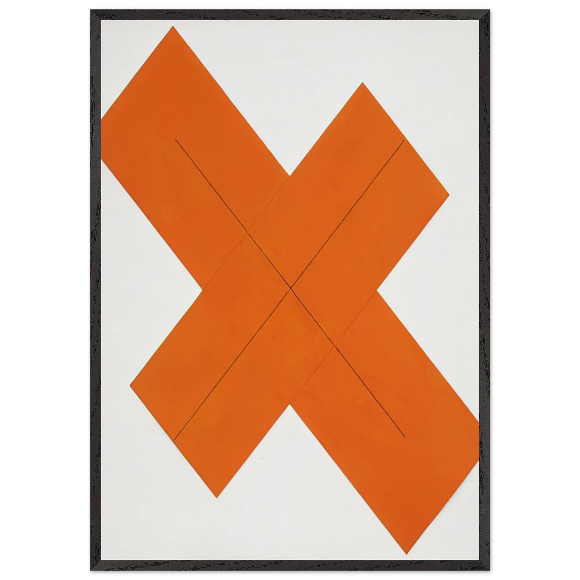 X WITHIN X ORANGE 1981 - Robert Mangold Framed Art Print – Black Wooden Frame - Default Title - -Framed Art Print