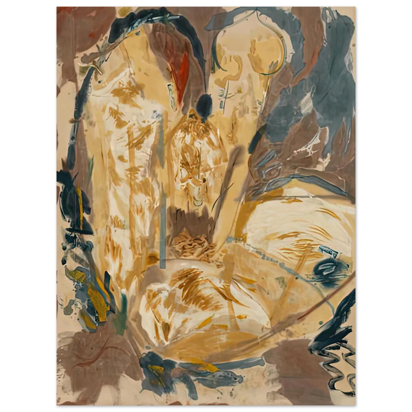 Helen Frankenthaler - Giralda, 1956- Wall Art - 21x29.7 cm / 8x12" - Premium Wooden Framed Poster With Fine Art Paper - Black frame