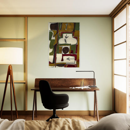 Untitled - 1956 - Will Barnet Brushed Aluminum Print - 70x100 cm / 28x40 inches | Will Barnet Aluminum Print | Will Barnet Prints