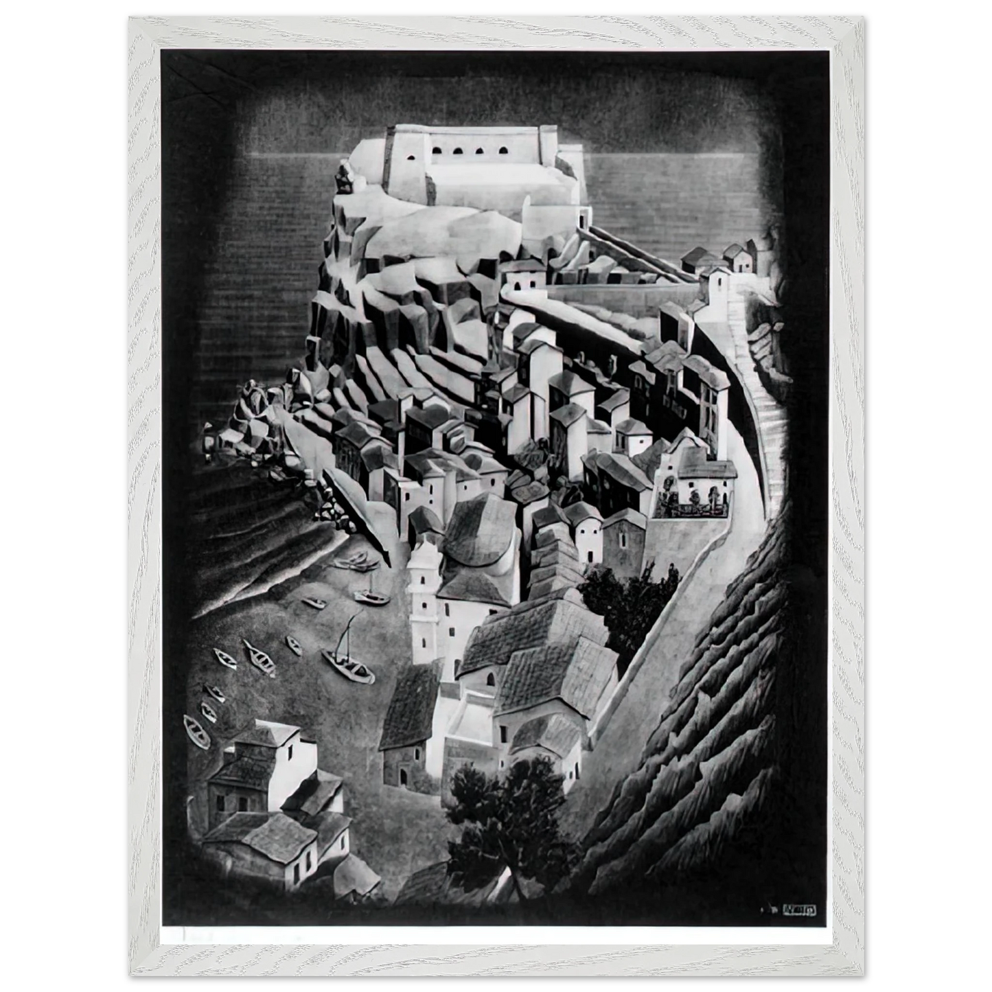 MC Escher - SCILLA CALABRIA JANUARY 1931 1931 Wall Art - 60x80 cm / 24x32 inches - Fine Art Poster - -