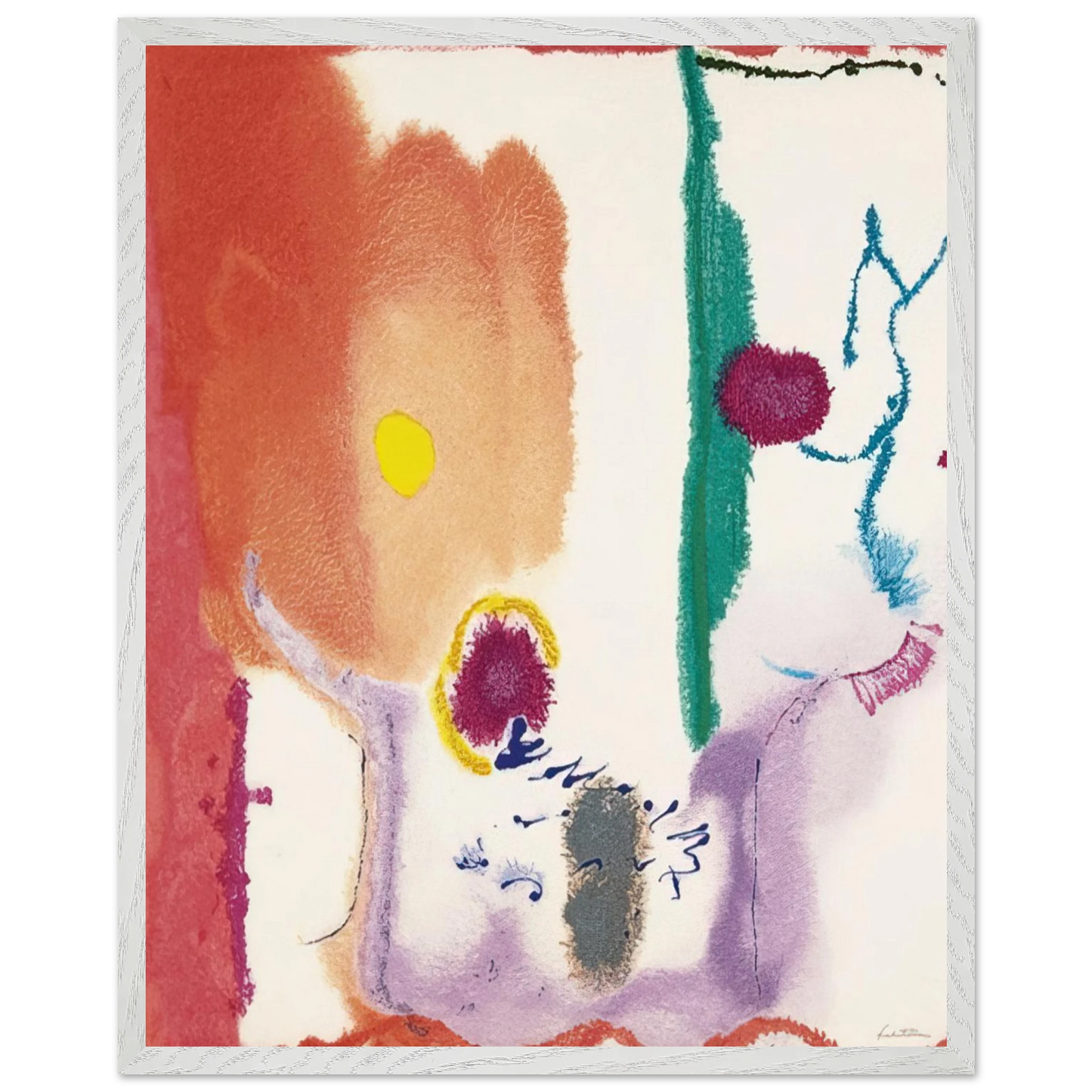 Helen Frankenthaler - Beginnings - 2002 Wall art - 70x100 cm / 28x40 inches - Premium Wooden Framed Poster With Fine Art Paper - Wood frame