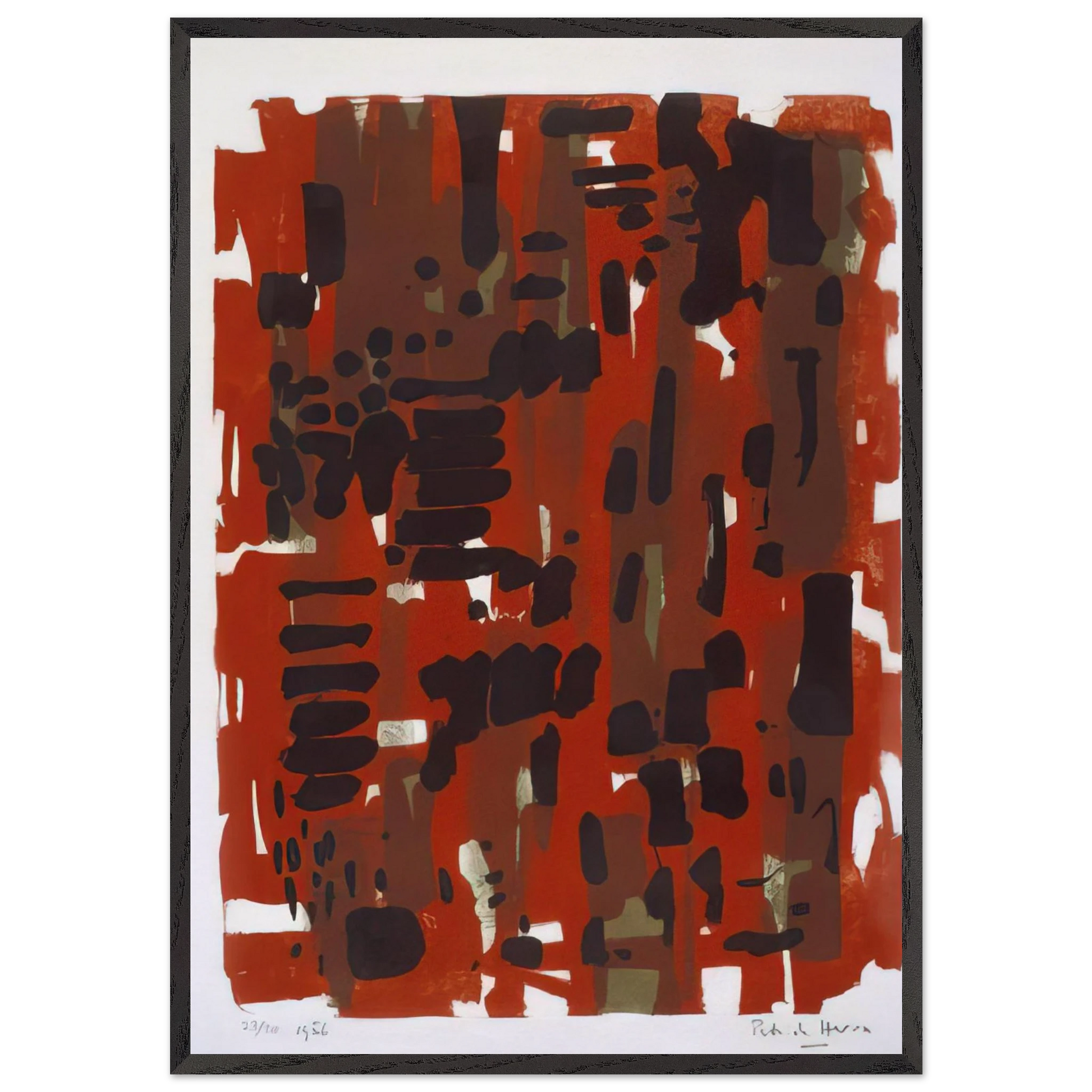 Red Garden - 1956 - Patrick Heron Framed Art Print – Black Wooden Frame - Default Title - -Framed Art Print
