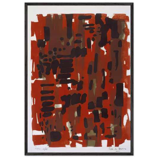 Red Garden - 1956 - Patrick Heron Framed Art Print – Black Wooden Frame - Default Title - -Framed Art Print