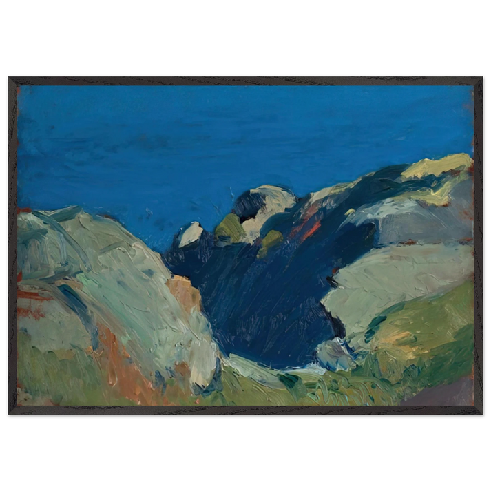 Rocks and Sea - Edward Hopper 70x100 cm / 28x40 inches Framed Art Print – Black Wooden Frame