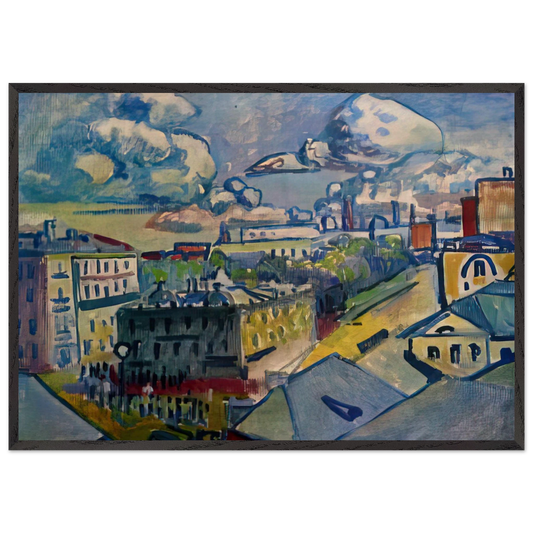 MOSCOW ZUBOVSKAYA SQUARE STUDY 1916 - Wassily Kandinsky 70x100 cm / 28x40 inches Framed Art Print – Black Wooden Frame
