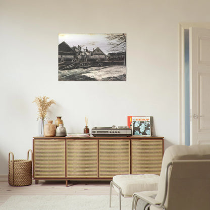 Factory - Vincent van Gogh Brushed Aluminum Print - 70x100 cm / 28x40 inches | Vincent van Gogh Aluminum Print | Vincent van Gogh Prints
