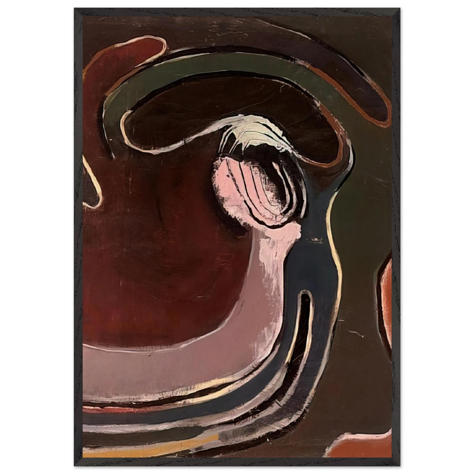 1 August 1948 - 1948 - Frank Lobdell Framed Art Print – Black Wooden Frame - Default Title - -Framed Art Print