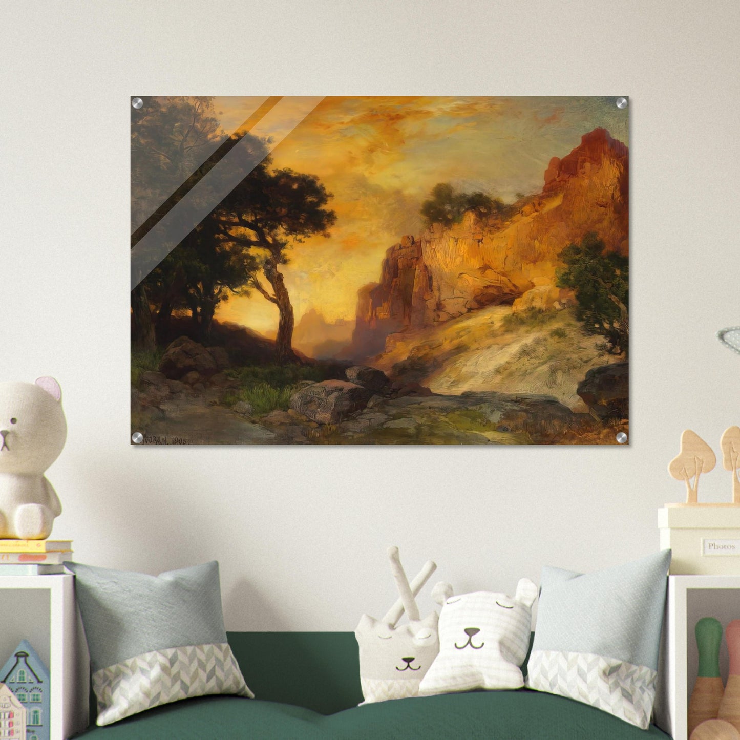 A Side Canyon - Thomas Moran Acrylic Print - 70x100 cm / 28x40″ inches | Thomas Moran Wall Art | Thomas Moran Prints