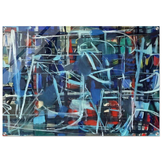Abstract in Blue - 1950 - Robert Goodnough Acrylic Print - 70x100 cm / 28x40″ inches