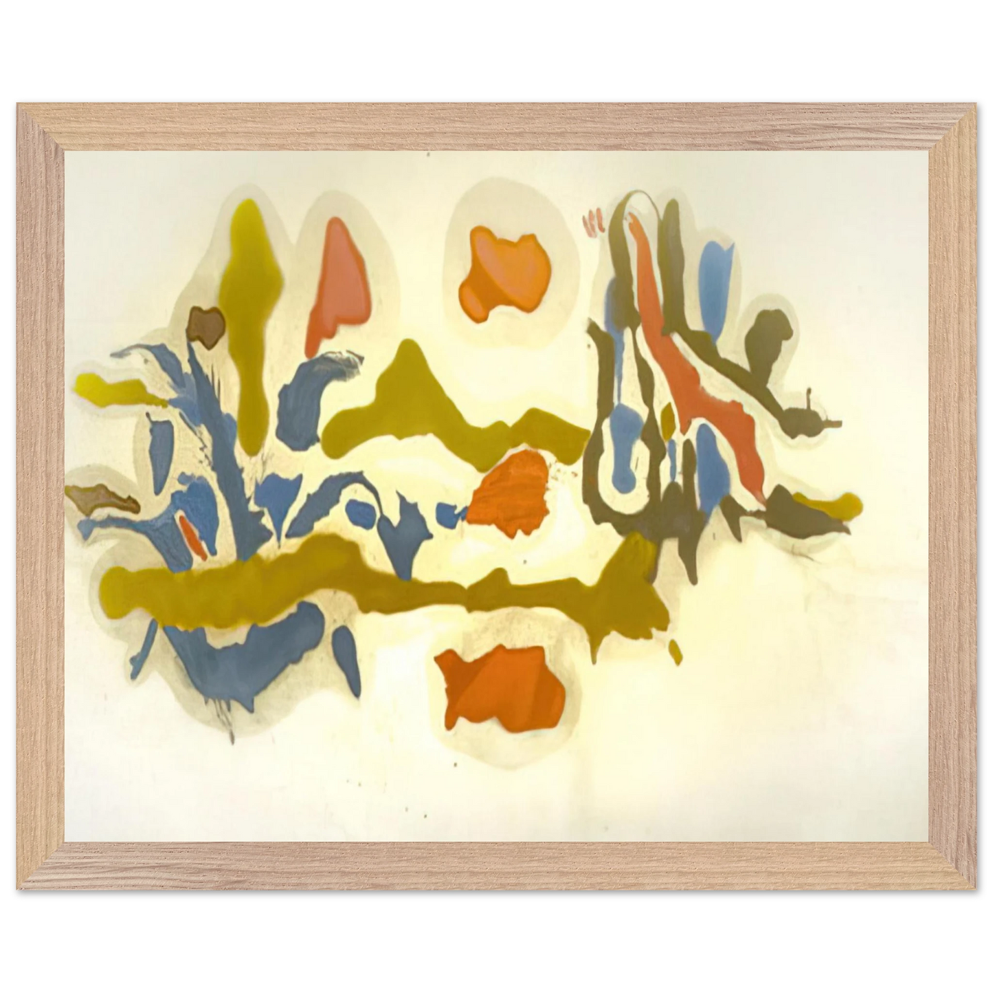 Helen Frankenthaler - Seascape with Dunes - 1962 Wall art - 45x60 cm / 18x24 inches - Premium Wooden Framed Poster With Fine Art Paper - Black frame