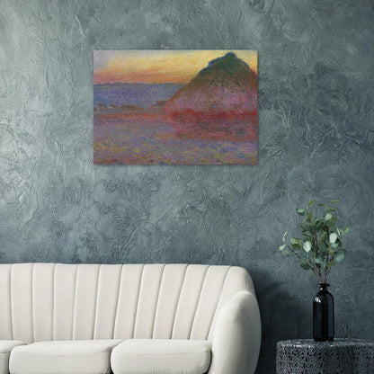 Grainstack in the Sunlight - claude monet Brushed Aluminum Print - 70x100 cm / 28x40 inches | claude monet Aluminum Print | claude monet Prints
