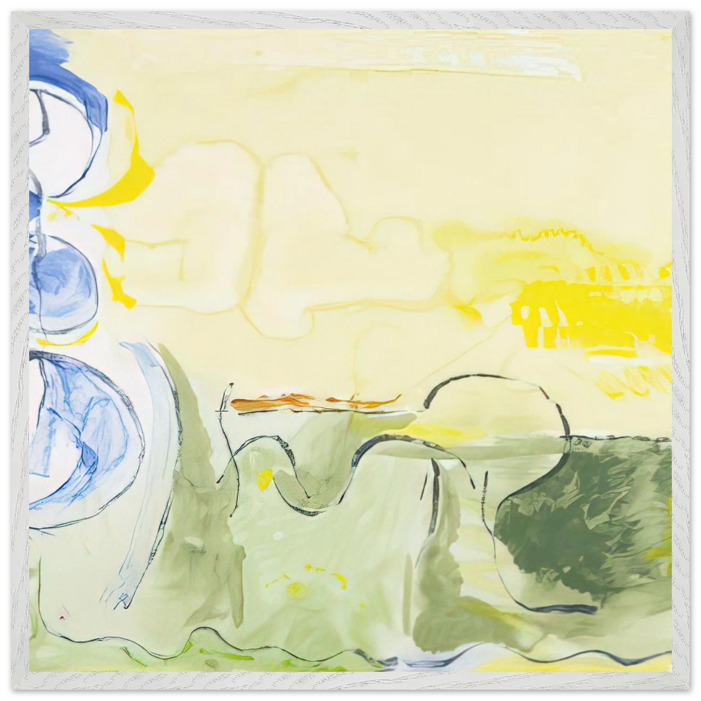 Helen Frankenthaler - Flotilla - 2006 Wall art - 50x50 cm / 20x20 inches - Premium Wooden Framed Poster With Fine Art Paper - Wood frame