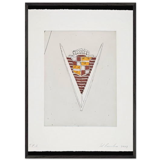 CADILLAC MOTOR CITY SERIES 2009 - Edward Ruscha Framed Art Print – Black Wooden Frame - Default Title - -Framed Art Print