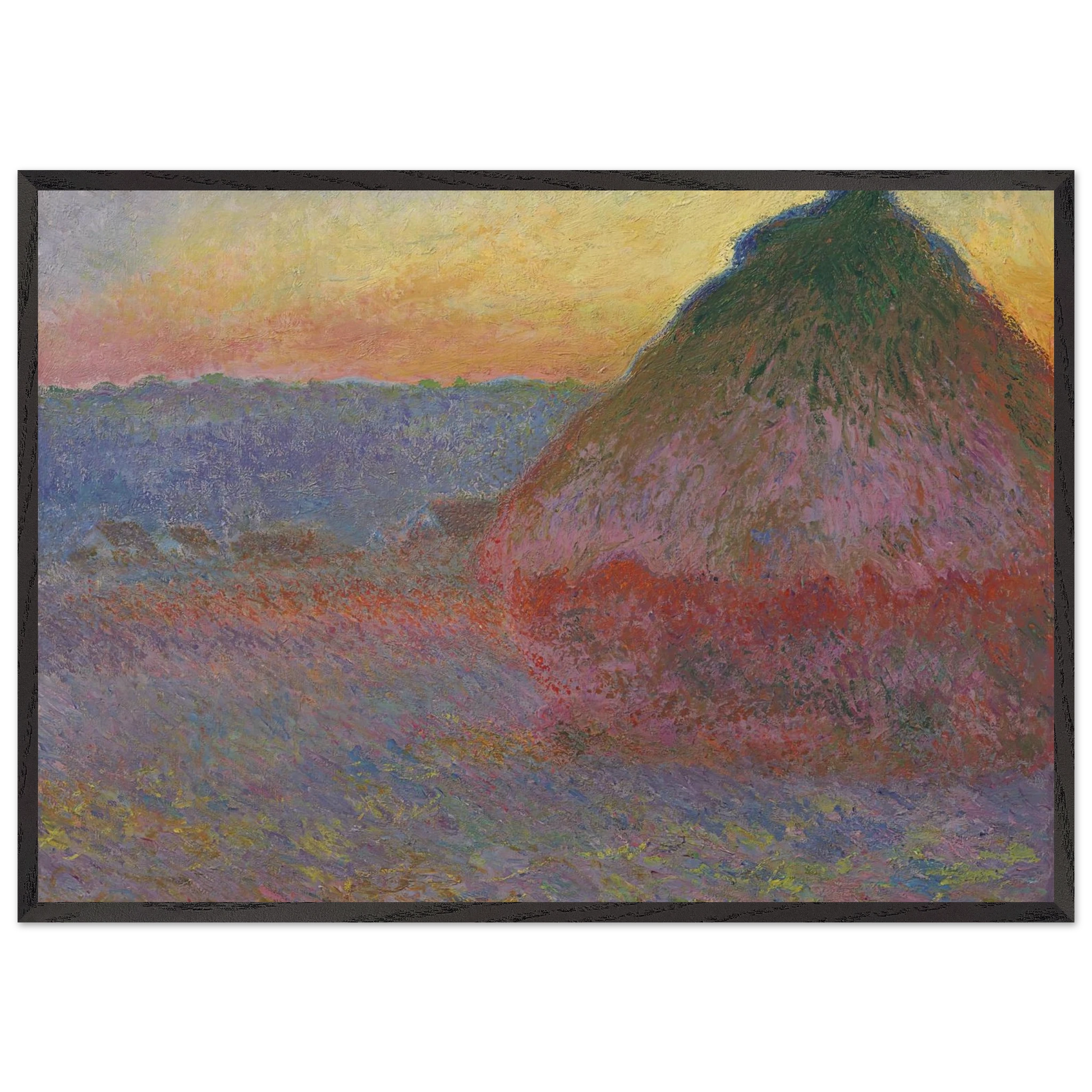 Grainstack in the Sunlight - claude monet Framed Art Print – Black Wooden Frame - Default Title - -Framed Art Print