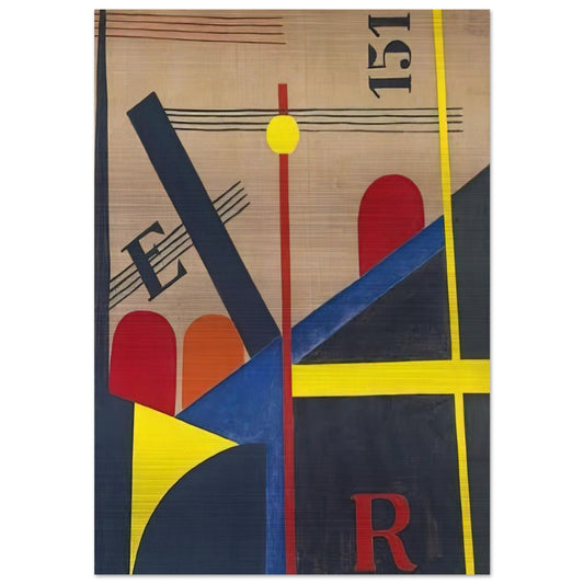 Large painting of the railroad - Laszlo Moholy-Nagy Brushed Aluminum Print - 70x100 cm / 28x40 inches | Laszlo Moholy-Nagy Aluminum Print | Laszlo Moholy-Nagy Prints