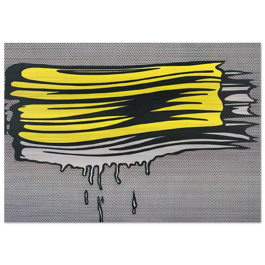 YELLOW AND WHITE BRUSHSTROKES 1965 - Roy Lichtenstein Brushed Aluminum Print - 70x100 cm / 28x40 inches | Roy Lichtenstein Aluminum Print | Roy Lichtenstein Prints