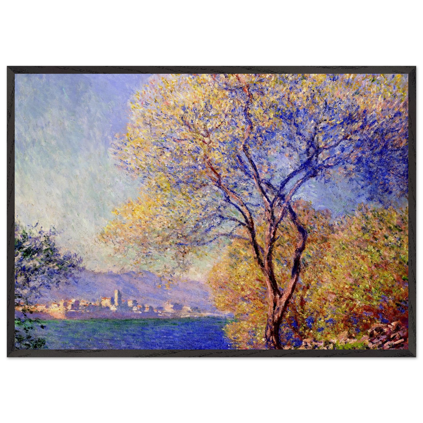 Antibes Seen from the Salis Gardens 01 - claude monet Framed Art Print – Black Wooden Frame - Default Title - -Framed Art Print