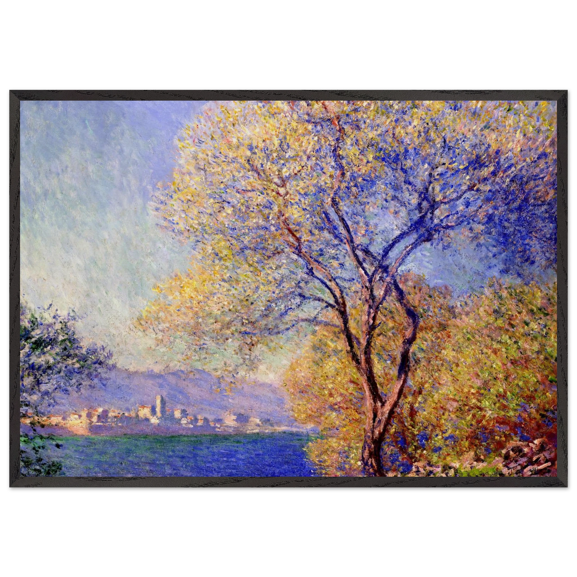 Antibes Seen from the Salis Gardens 01 - claude monet Framed Art Print – Black Wooden Frame - Default Title - -Framed Art Print