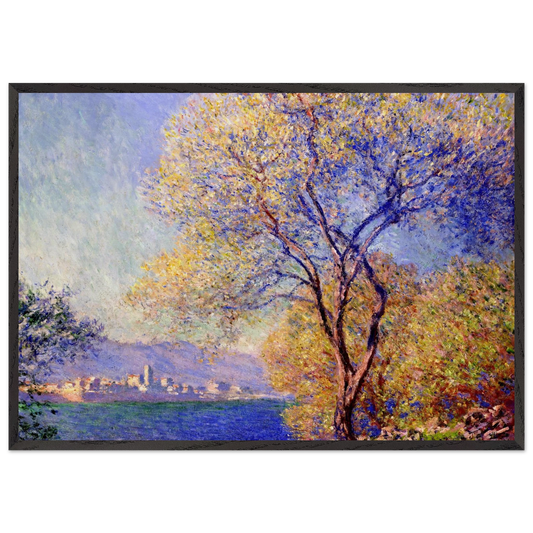 Antibes Seen from the Salis Gardens 01 - claude monet 70x100 cm / 28x40 inches Framed Art Print – Black Wooden Frame