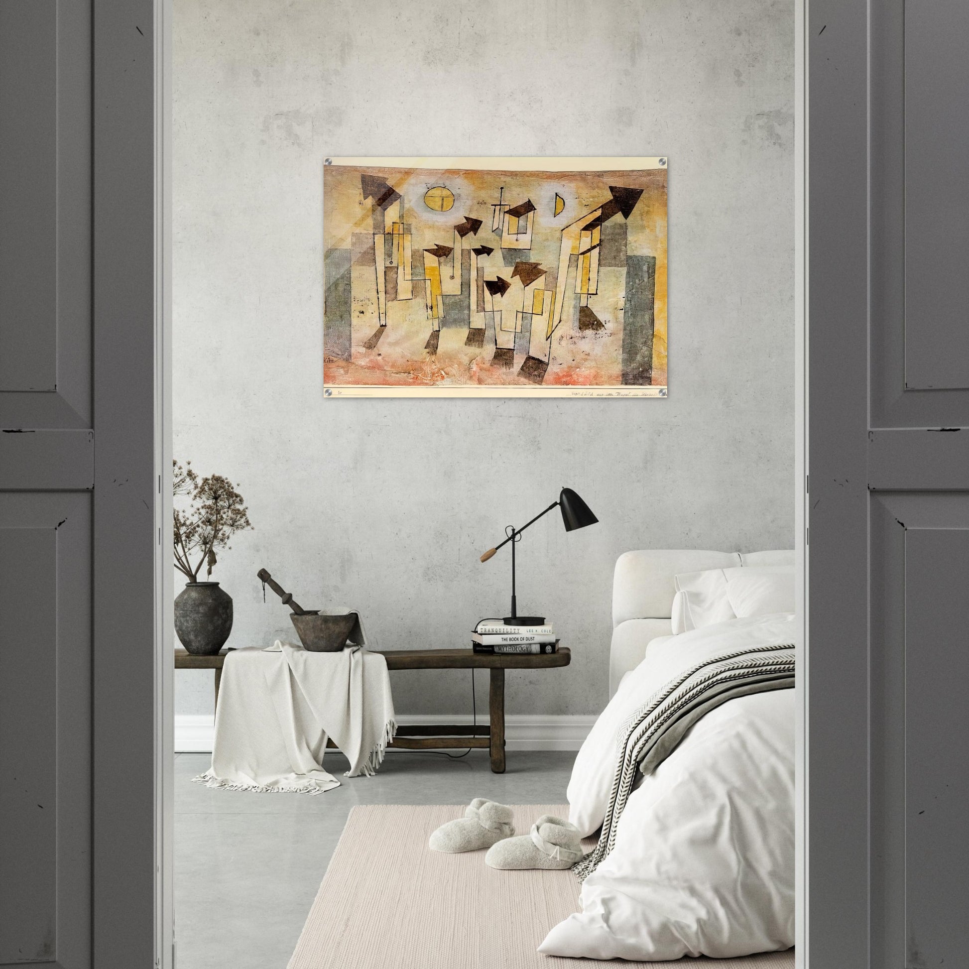 WALL PAINTING FROM THE TEMPLE OF LONGING 1922 - Paul Klee Acrylic Print - 70x100 cm / 28x40″ inches | Paul Klee Wall Art | Paul Klee Prints