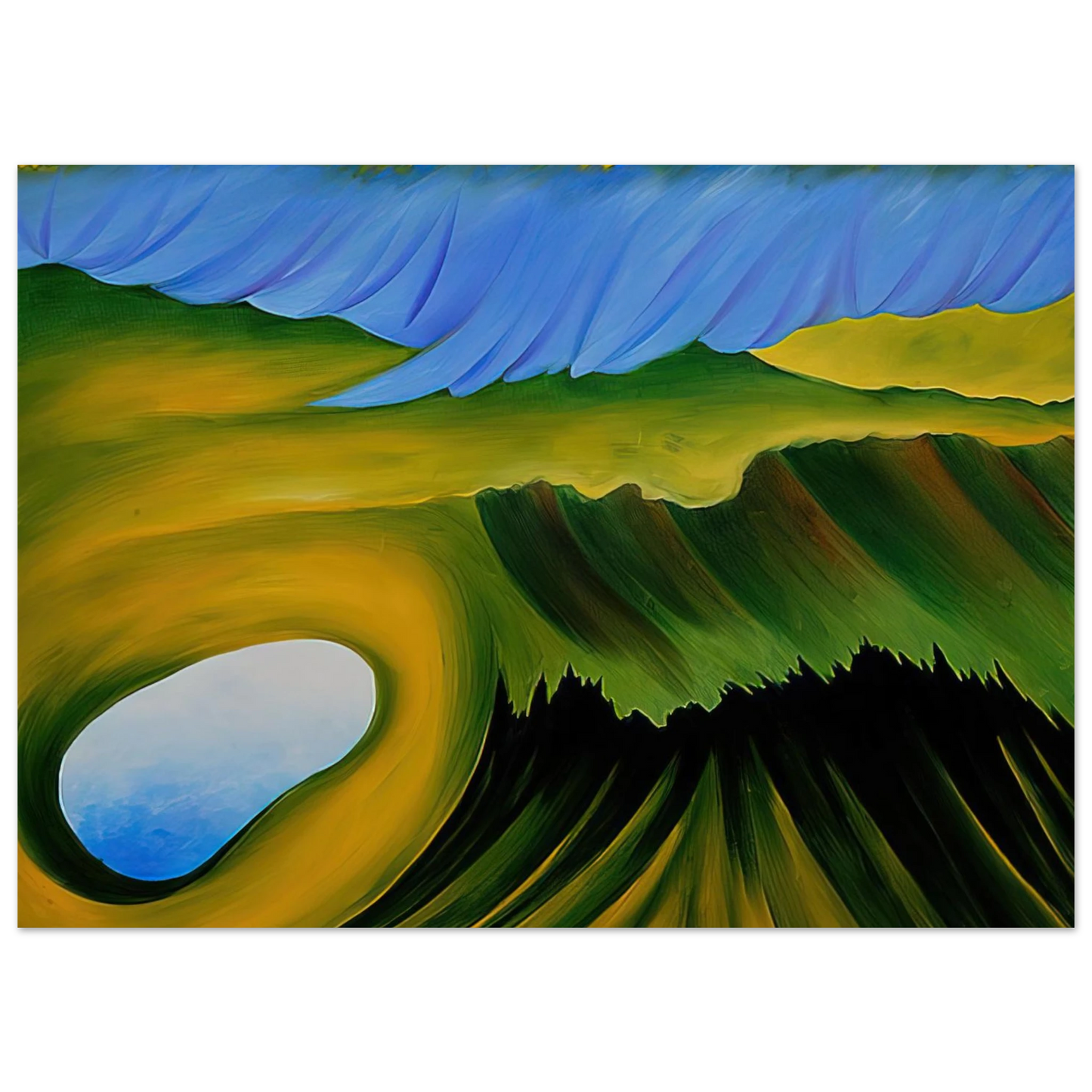 Georgia O'Keeffe - Mountains and Lake Fine Art Poster - 40x60 cm / 16x24 inches